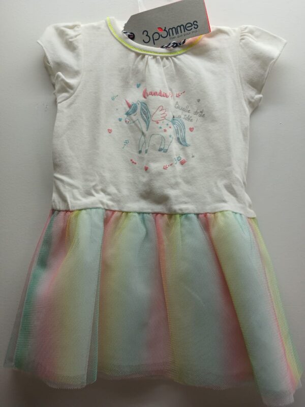 Robe 3 Pommes - 3/ 6mois- Tulle et Coton doux