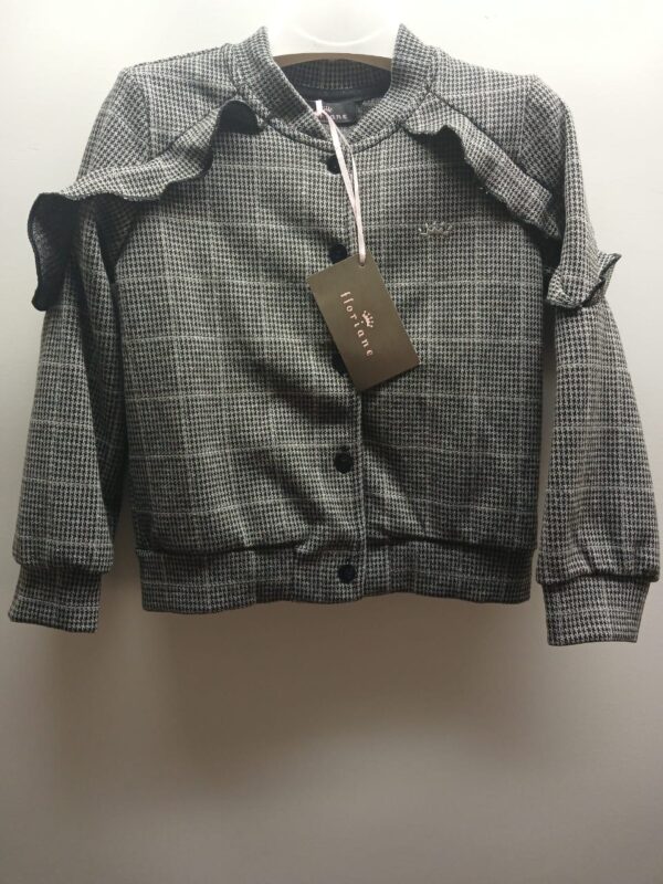 Blouson-Floriane- Gris et Blanc à Carreaux- 6 ans