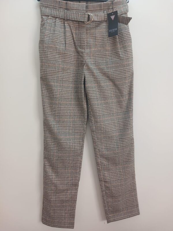 Pantalon-Fille-Guess-Carreaux Marron-Beige- 12ans