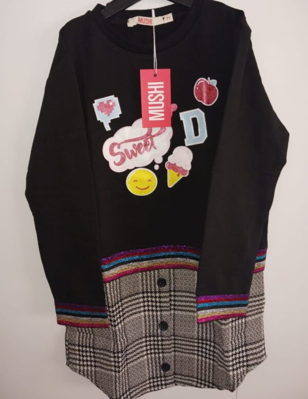 Robe MUSHI Noir bas Ecossais- 7 ans