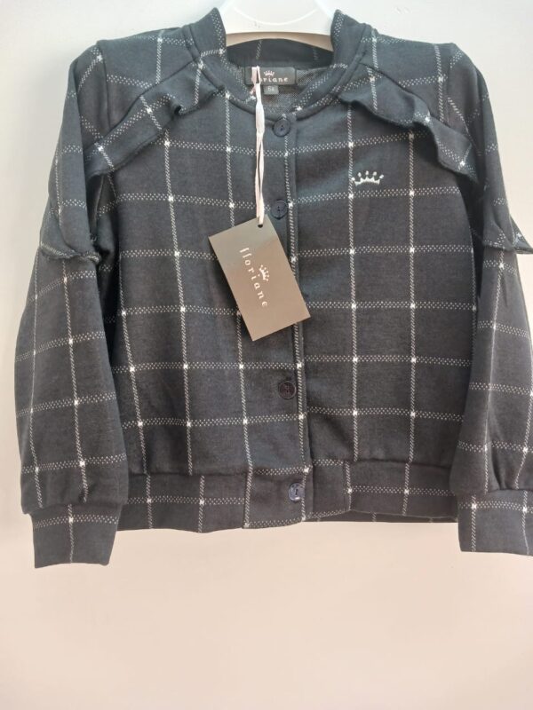 Veste-Floriane- Grise et Blanche à Carreaux- 6 ans