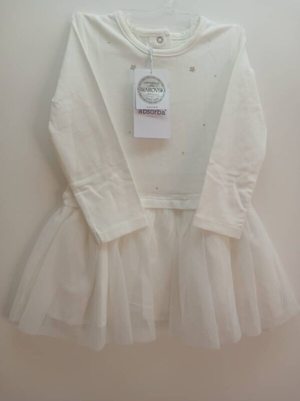 Robe Absorba écru- 2ans-Tulle et Coton Doux