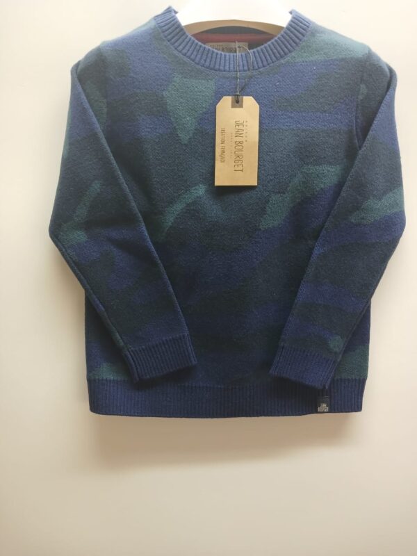 Pull-Jean Bourget- Camouflage- Indigo- 5 ans
