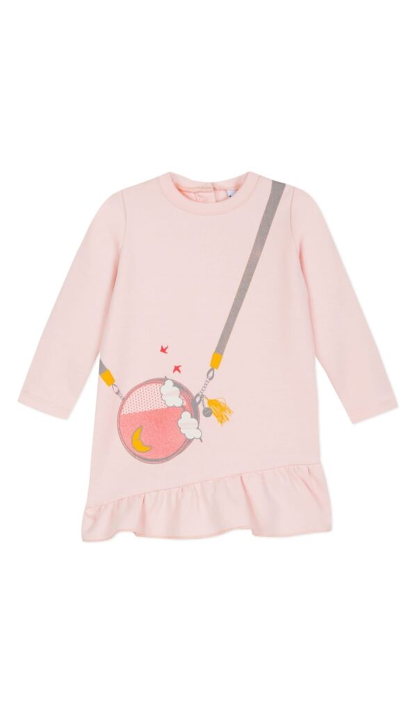 Robe fillettes 3 Pommes Rose à Volant 3/6 Mois