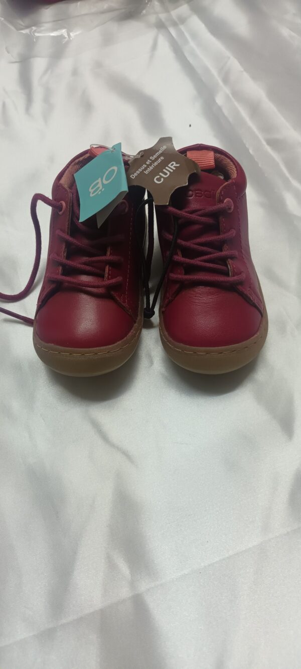 Chaussures bébé cuir rouge 19