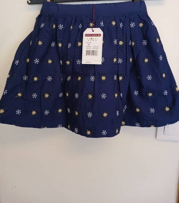 Jupe Sergent Major-Broderie Anglaise Marine - 4 ans