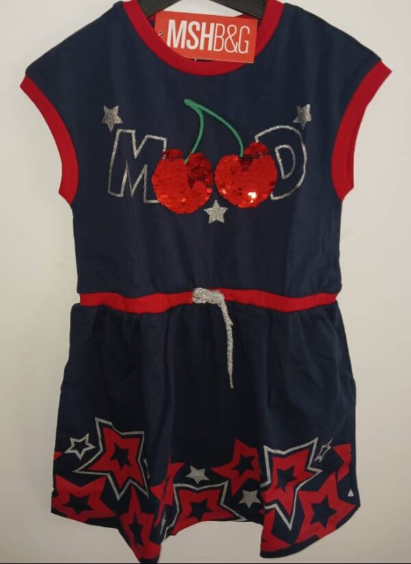 Robe fillettes marine et rouge MSHB&G 4 ans