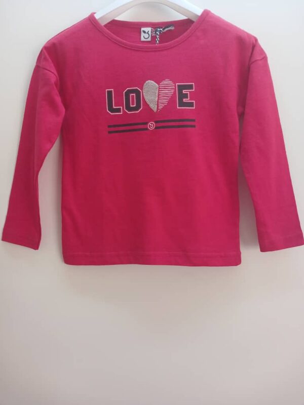 T-shirt-3 Pommes rouge-Motif cœur à Sequins-3 /4 ans