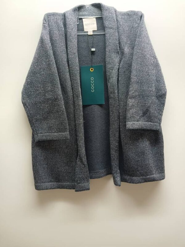 Gilet Manches Longues- Gocco- Gris à Fils Métallisés- 4 / 5ans