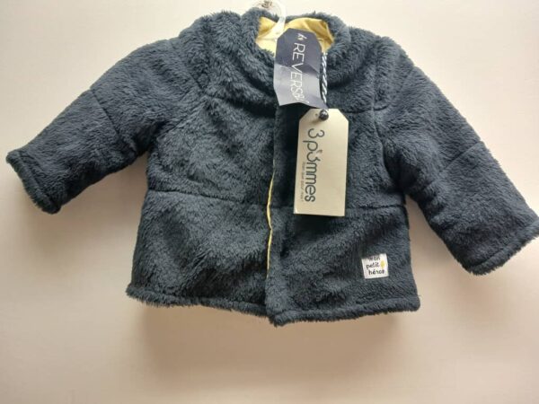 Cardigan réversible-Marine Jaune- 3 Pommes- 1mois