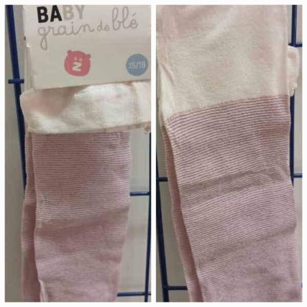 Collant-Z BABY-Rose Tendre- Fils Brillants-Taille 15 / 18