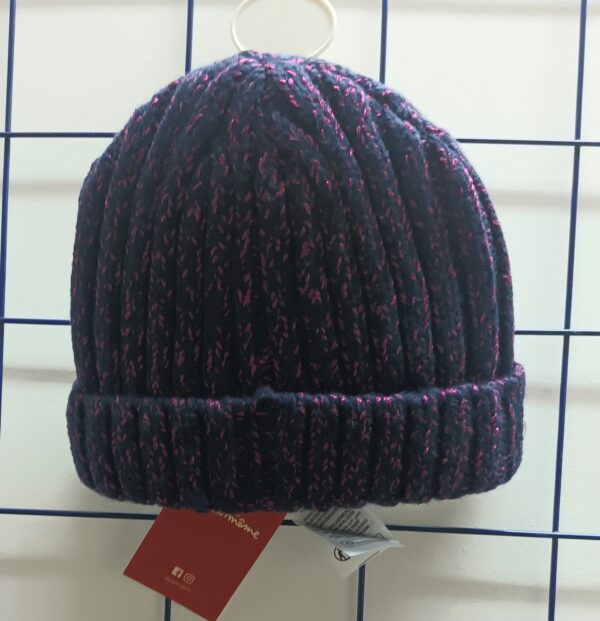 Bonnet-Du Pareil Au Même-Marine fils Métallisé Fuchsia- 6/8 ans