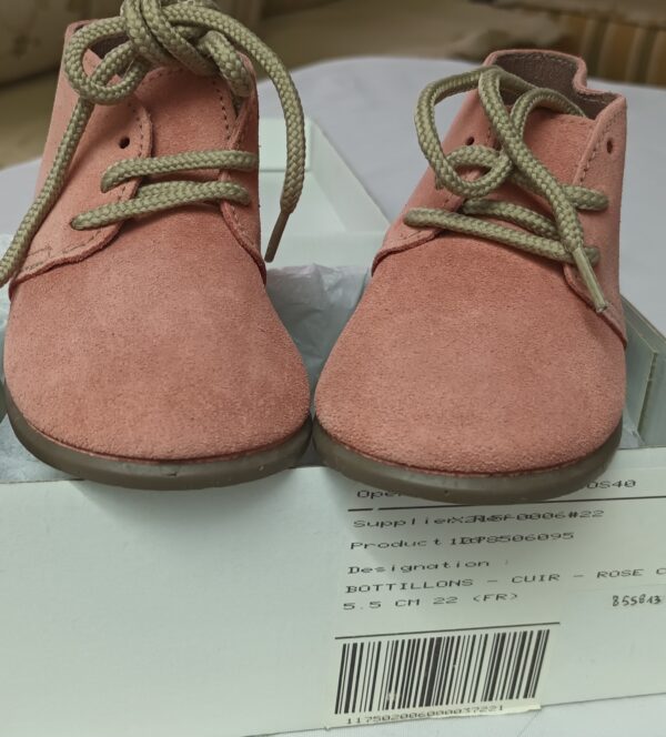 Bottillons- cuir- rose-Lola Palacios- Pointure: 22